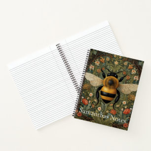 Personalisieren Sie Retro-Hummel boho botanische B Notizbuch