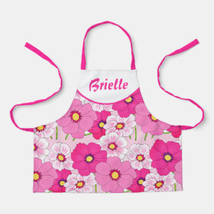 Personalisieren Sie rosa Blumenmädchen für Print-S Schürze