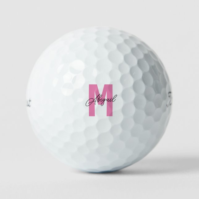 Personalisieren Sie rosa und schwarze Titleist Pro Golfball (Vorderseite)