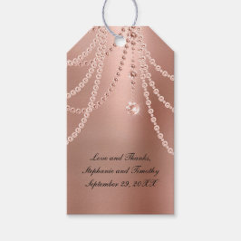 Personalisieren Sie Rose Gold Pearls Diamant Bling Geschenkanhänger