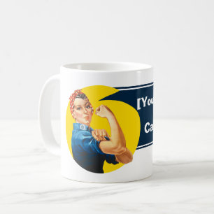 Personalisieren Sie Rosie Riveter Empowerment Frau Kaffeetasse