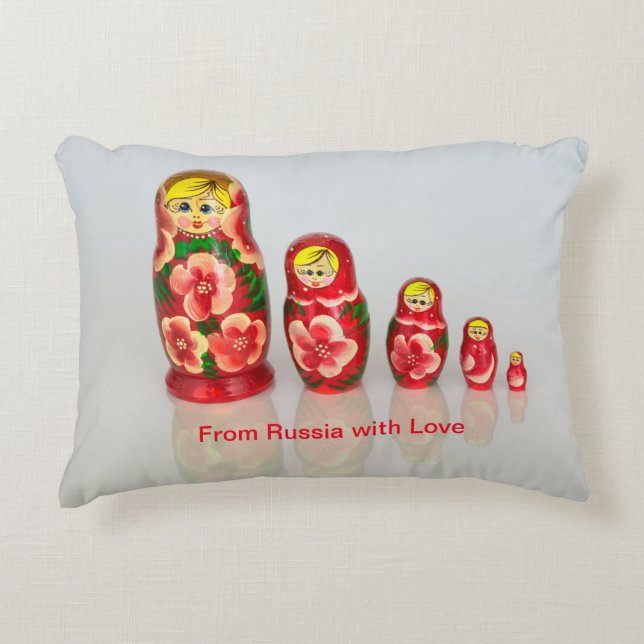 Personalisieren Sie russische Matryoshka stapelbar Dekokissen (Vorderseite)