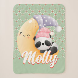 Personalisieren Sie Schlafpanda Baby Name Sherpadecke