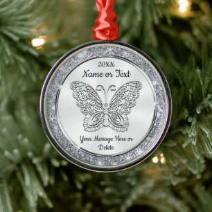 Personalisieren Sie Schmetterlingsschmuck für Wei Ornament Aus Metall