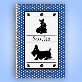 Personalisieren Sie Scottie Polka Dot Niedlich Cus Notizbuch