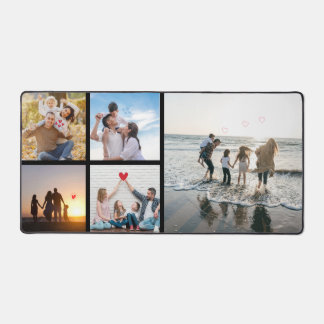 Personalisieren Sie sich mit 5 Fotos Familie, Freu Schreibtischunterlage