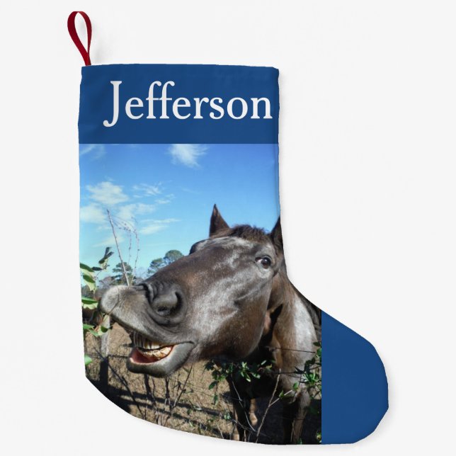 Personalisieren Sie sich mit Name, Funny Gesicht W Kleiner Weihnachtsstrumpf (Vorderseite)