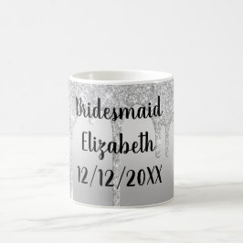 Personalisieren Sie Silver Glitzer Tropfen Geschen Kaffeetasse