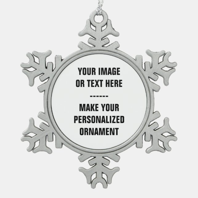 Personalisieren Sie Snowflake Weihnachtsschmuck in Schneeflocken Zinn-Ornament (Vorderseite)