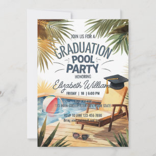 Personalisieren Sie Sunglass Lounge Abschluss Pool Einladung