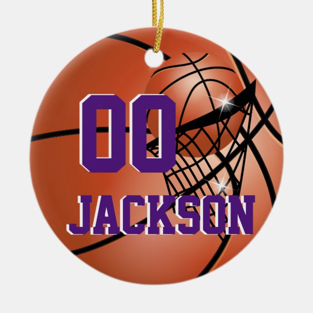 Personalisieren Sie Super Star Player 🏀 Basketbal Keramikornament (Vorne)