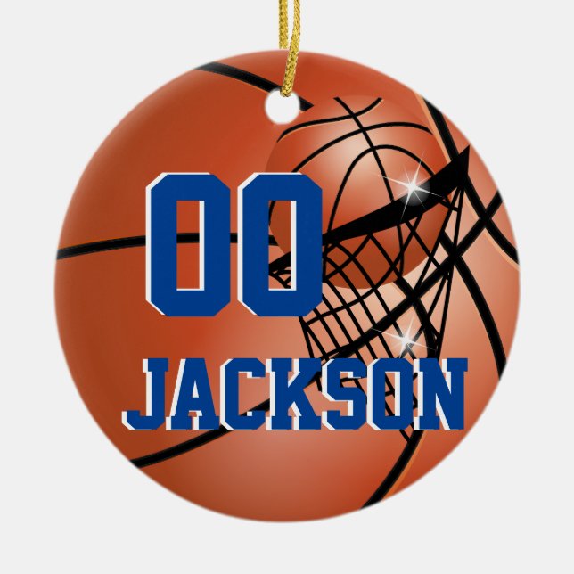 Personalisieren Sie Super Star Player Basketball Keramik Ornament (Vorne)