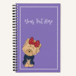 Personalisieren Sie Sweet Yorkie mit Bow Custom Notizbuch