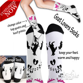 PERSONALISIEREN Sie tanzende Ziegen und Hufabdrück Socken