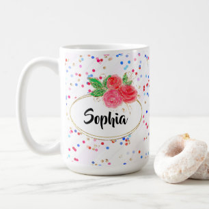 Personalisieren Sie Tasse, Glitzer fröhlich Mädche Kaffeetasse