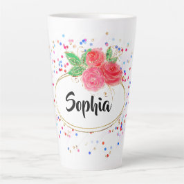 Personalisieren Sie Tasse, Glitzer fröhlicher Mädc Milchtasse