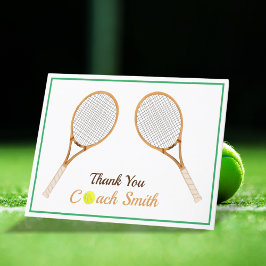 Personalisieren Sie Tennis Coach Vielen Dank Dankeskarte