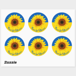 Personalisieren Sie Text Ukraine Sonnenblumen Gelb Runder Aufkleber
