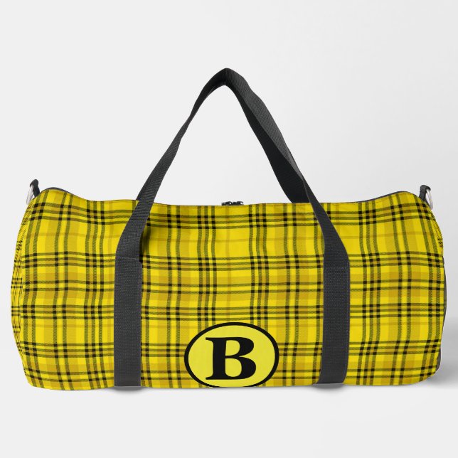 Personalisieren Sie trendy Name Checked Kariert Duffle Bag (Vorderseite)