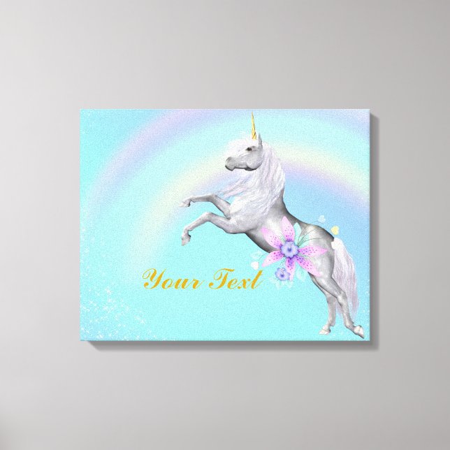 Personalisieren Sie unicorn gepackte Canvas Leinwanddruck (Vorderseite)