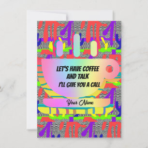 Personalisieren Sie uns Kaffee und reden Mitteilungskarte