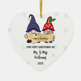 Personalisieren Sie unsere ersten Weihnachtsgnomen Keramik Ornament
