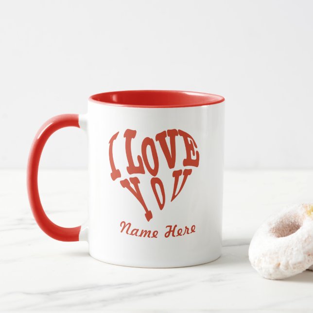 Personalisieren Sie Valentins I-Liebe, die Sie Her Tasse (Mit Donut)