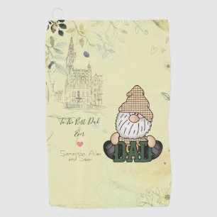 Personalisieren Sie Vater Gnome Grünes Vintages Golfhandtuch