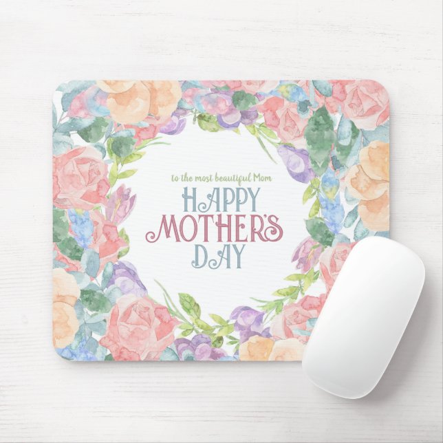 Personalisieren Sie vier Blume Muttertag mit Aquar Mousepad (Mit Mouse)