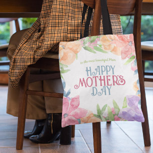 Personalisieren Sie vier Blume Muttertag mit Aquar Tasche