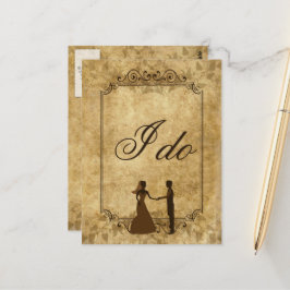 Personalisieren Sie Vintage Papier Hochzeit Bräuch Postkarte