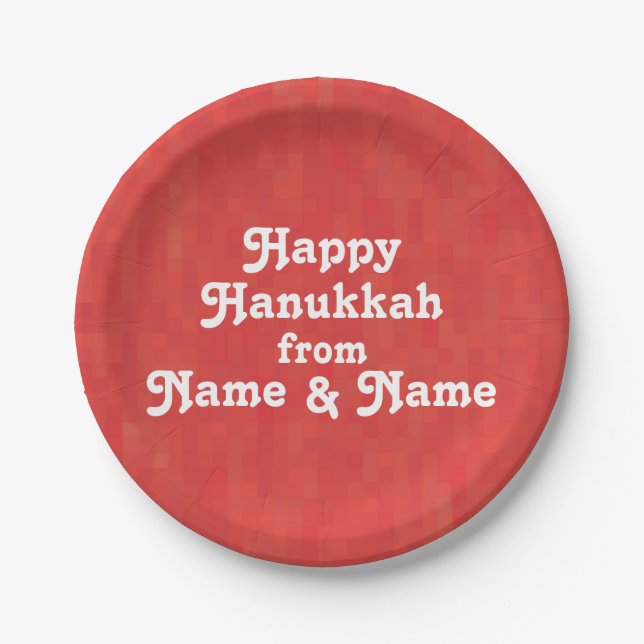 Personalisieren Sie w/ Name, Foto Hanukkah Pappteller (Vorderseite)