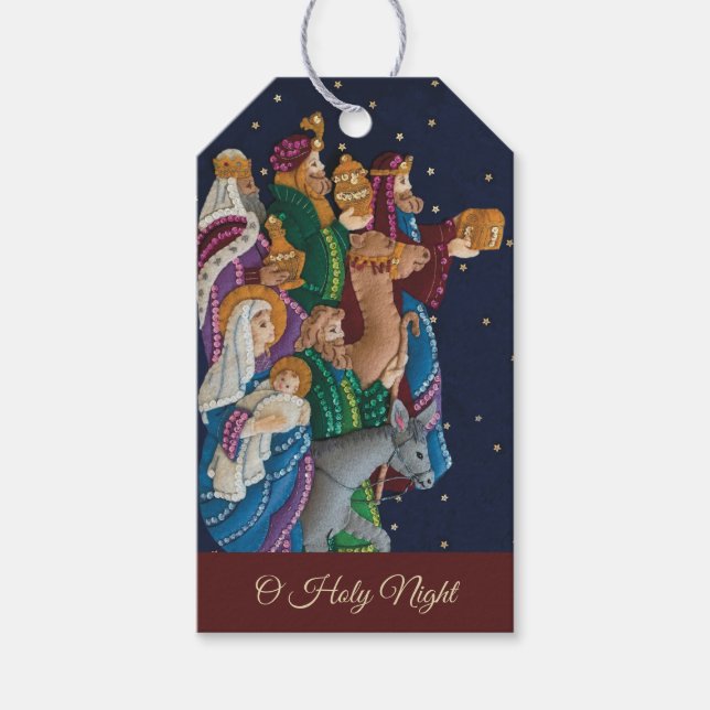 Personalisieren Sie Weihnachten der heiligen Nacht Geschenkanhänger (Vorderseite)