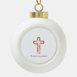 Personalisieren Sie Weihnachten Holly Cross Keramik Kugel-Ornament