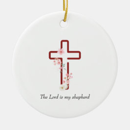Personalisieren Sie Weihnachten Holly Cross Keramik Ornament