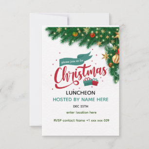 Personalisieren Sie Weihnachten Mittagessen Einladung