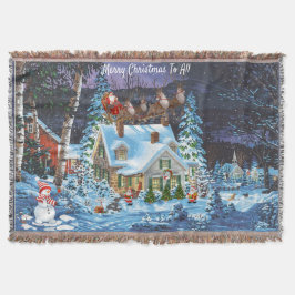 Personalisieren Sie Weihnachten Winter Szene Santa Decke