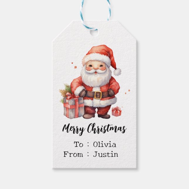 Personalisieren Sie Weihnachtsgeschenkmarke für de Geschenkanhänger (Vorderseite)