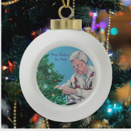 Personalisieren Sie Weihnachtsgrüße von NANNY/GRAM Keramik Kugel-Ornament