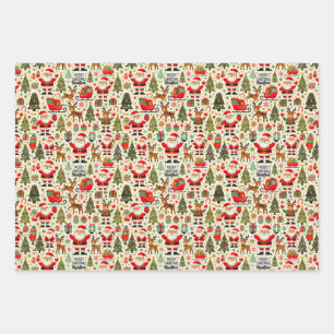 Personalisieren Sie Weihnachtsmann Rudolph Rotnase Geschenkpapier Set