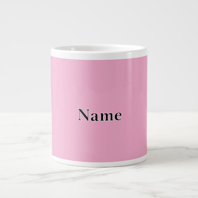 Personalisieren Sie Wertvoll rosa mit Namen Jumbo-Tasse (Vorderseite)