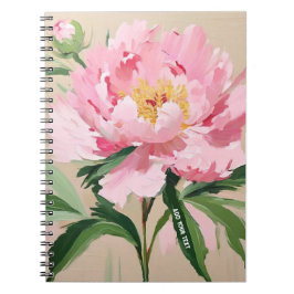 PERSONALISIEREN: Single Pink Peony | Notebook-Jour Notizblock