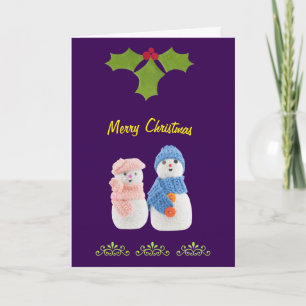 Personalisieren, Snowman & Snow Feiertagskarte
