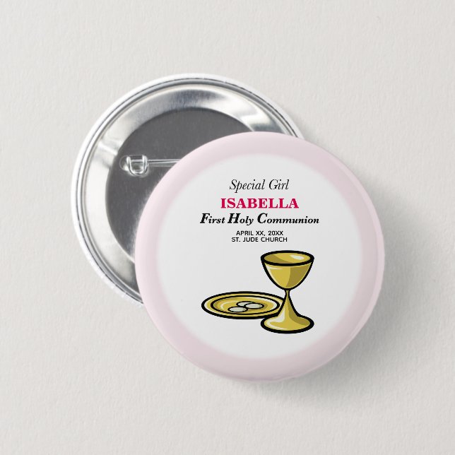 Personalisieren, Special Girl, Erste Kommune Button (Vorne & Hinten)