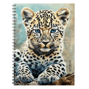 PERSONALISIEREN Süßes Leopard-Jungtier Notizbuch Notizblock