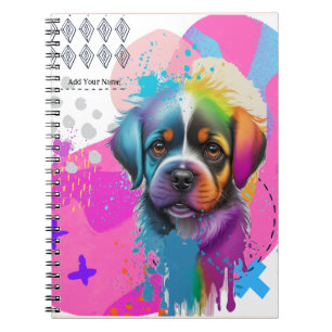PERSONALISIEREN: Süßes Welpen-Hund-Notizbuch Notizblock