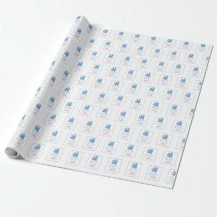 Personalisieren, Taube der Erwachsenentaufe auf Bl Geschenkpapier