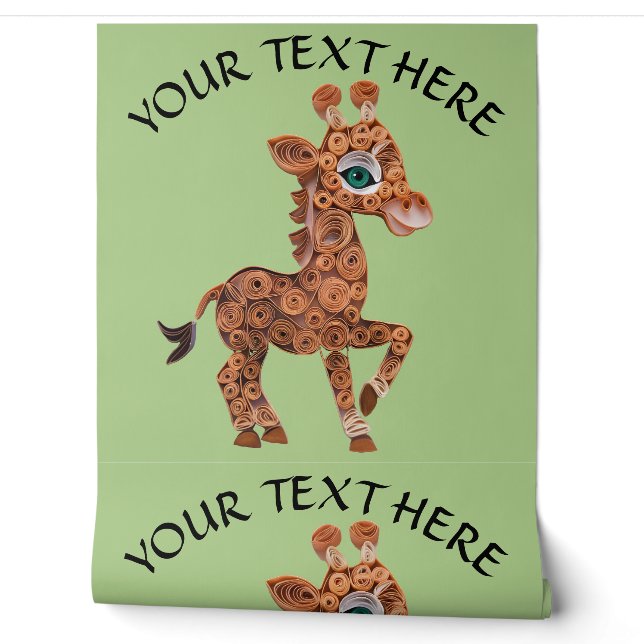 Personalisieren Text Baby Giraffe Scroll Art Tapete (Abrollen)