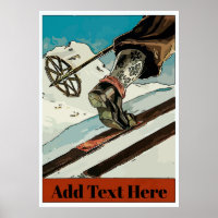 Personalisieren, Text hinzufügen, Schnee Ski fahre