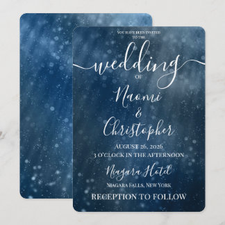 Personalisieren: Tiefblaue Meeres-Bokeh-Hochzeit Einladung